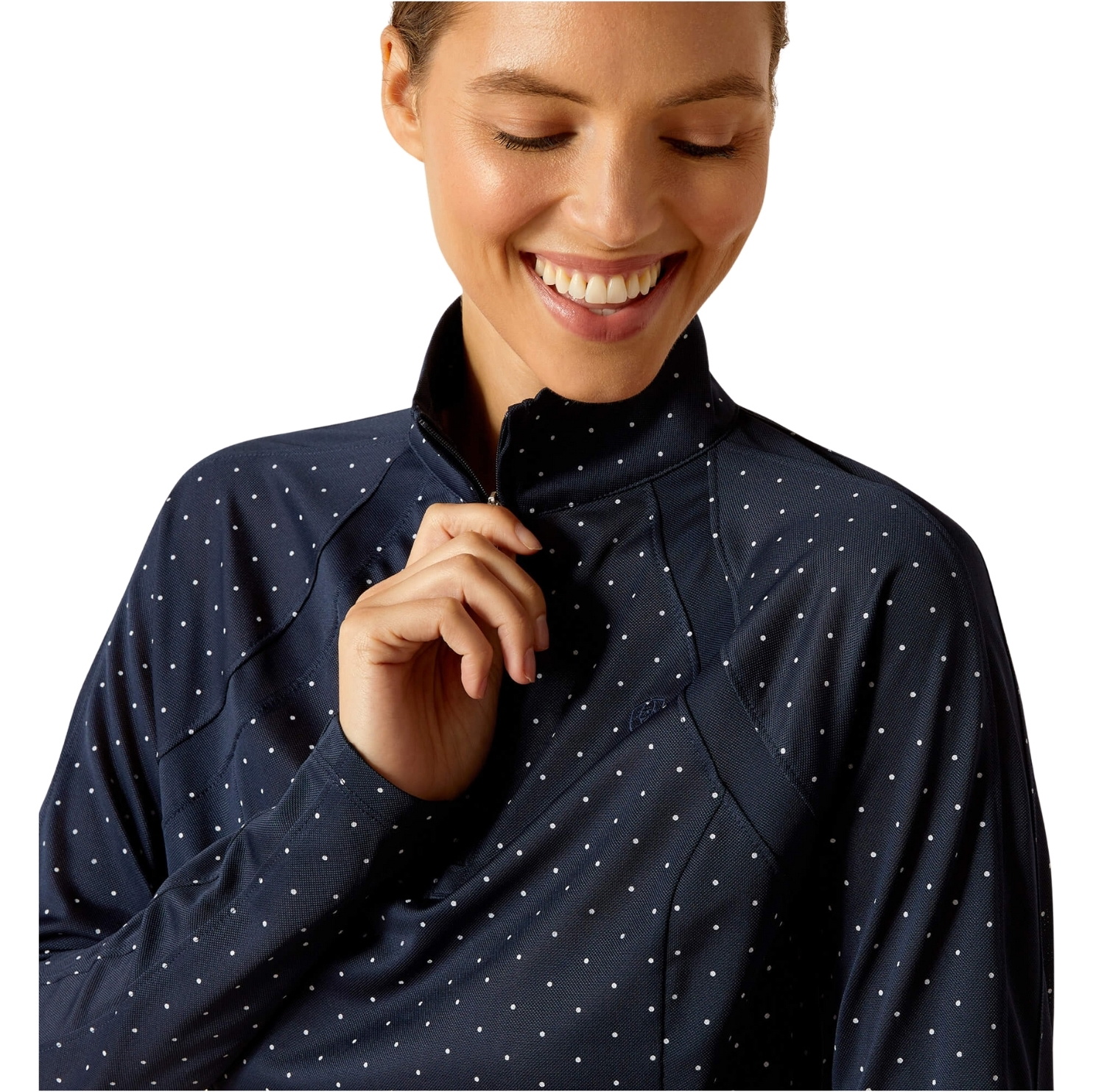 Ariat Womens Sunstopper 3.0 Long Sleeve Baselayer 10049042 - Navy Dot